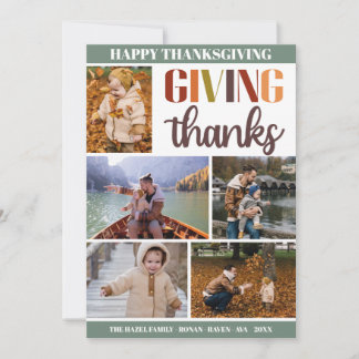 Anpassade för färglös Thanksgiving-familj Julkort