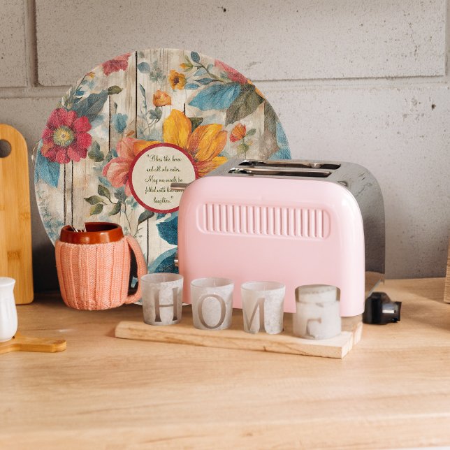 Anpassade för färgstarka Rustic Flowers Round (Skapare uppladdad)