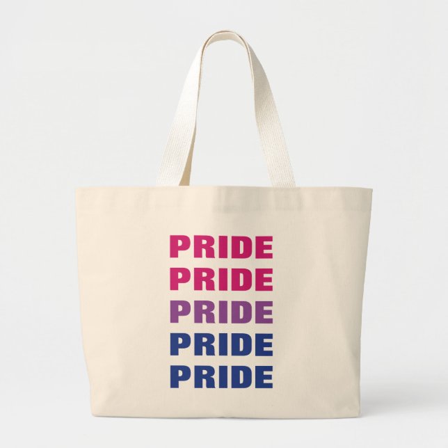 Anpassade för HBT-visexuellt Pride Upprepad text Jumbo Tygkasse (Framsidan)