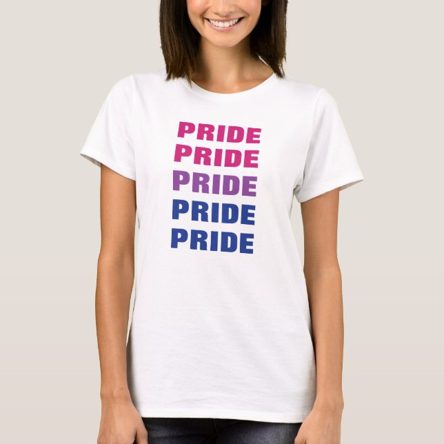 Anpassade för HBT-visexuellt Pride Upprepad text T Shirt (Framsida)