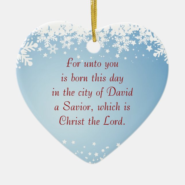 Anpassade för julberättelseLuke 2 kristen Julgransprydnad Keramik (Framsidan)