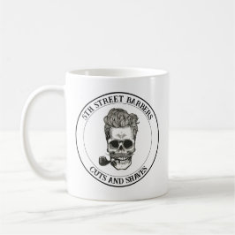 Anpassade för Logotypen vintage Barber Skull Kaffemugg