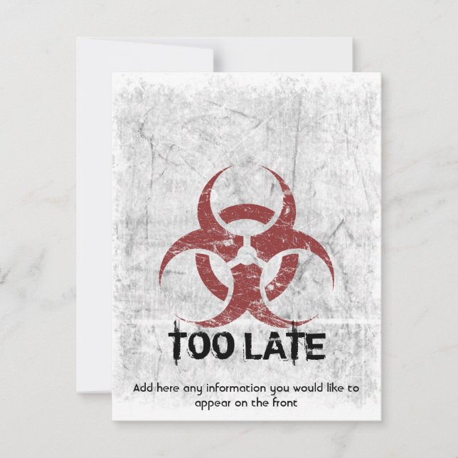 Anpassade för mallBiohazardGrunge Inbjudningar (Framsida)