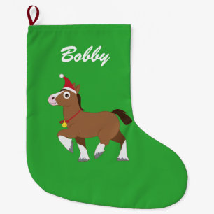 Anpassade för namn för Clydesdale hästSanta hat Stor Julstrumpa