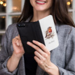 Anpassade för rödrocka i Cute-fågel Plånboksfodral För Samsung Galaxy S5<br><div class="desc">Vattenfärgning av rött rån i rött,  brunt och blått</div>