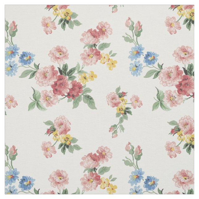 Anpassade för Rosa, Gult och blå Blommigt Tyg (Provkarta)