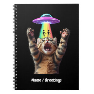 Anpassade för Superskojet Funny Cat Selfie Alien U Anteckningsbok