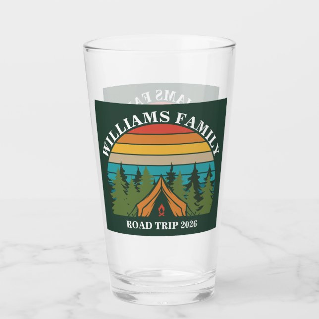 Anpassade Forest-vänner Sunset Camping Tält Glaskopp (Framsida)