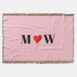 Anpassade Första bokstäver för Par A Älskar B rött Filt