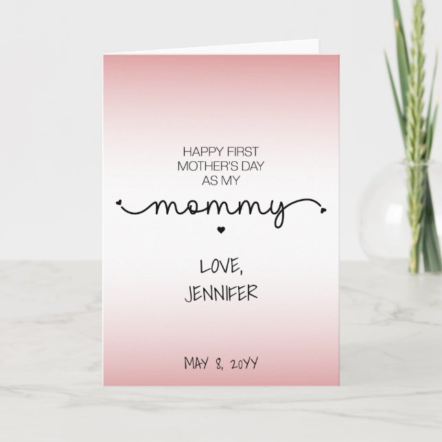Anpassade Första Mors Dag Ny Mamma Presentgåvor Kort (Framsida)