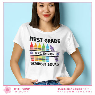 Anpassade förstagradars klotterlag-kryoner lärare t shirt