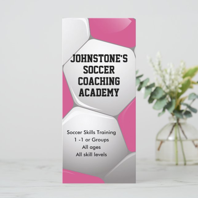 Anpassade Fotboll Fotboll Rosa och vit (Stående Fram)
