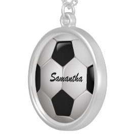 Anpassade Fotboll - fotbolls fotboll Silverpläterat Halsband