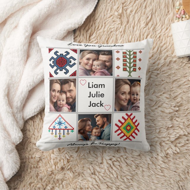 Anpassade Foto Blanket Collage Kudde (Filt)