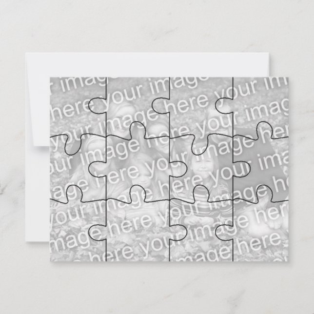 Anpassade Foto "Mock" Puzzle Card-12 delarare (Framsida)