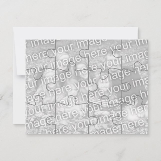 Anpassade Foto "Mock" Puzzle Card-12 delarare (Framsida)