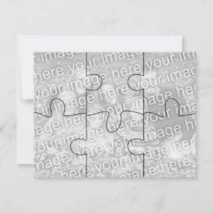 Anpassade Foto "Mock" Puzzle Card-6 delar