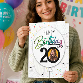 Anpassade fotoballonger för 20-årsdag  kort