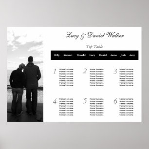 Anpassade Fotografi över sätet Bord i Bröllop Poster