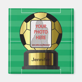 Anpassade fotogyllene fotboll magnet
