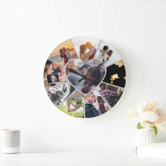 Anpassade fotokollageklocka | Julpresent Stor Klocka