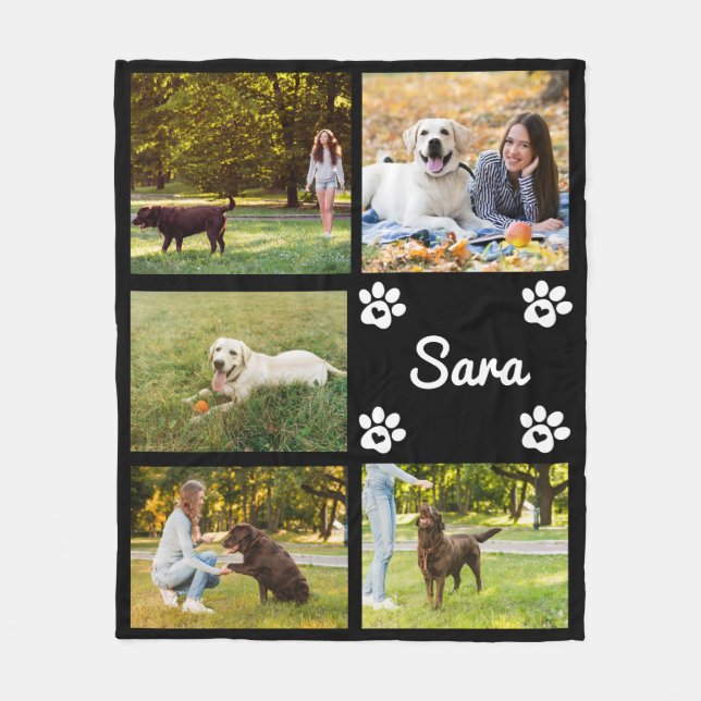 Anpassade foton från Hund Blanket Namn & Bild Fleecefilt (Framsidan)