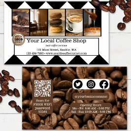 Anpassade foton kaffebönor visitkort lojalitetskort