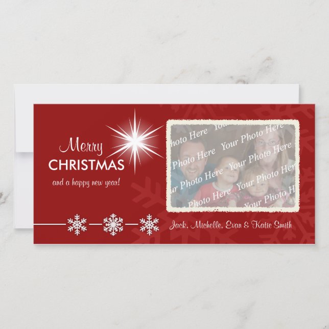 Anpassade fotopatkort för julfotboll, Helgdag Julkort (Framsida)