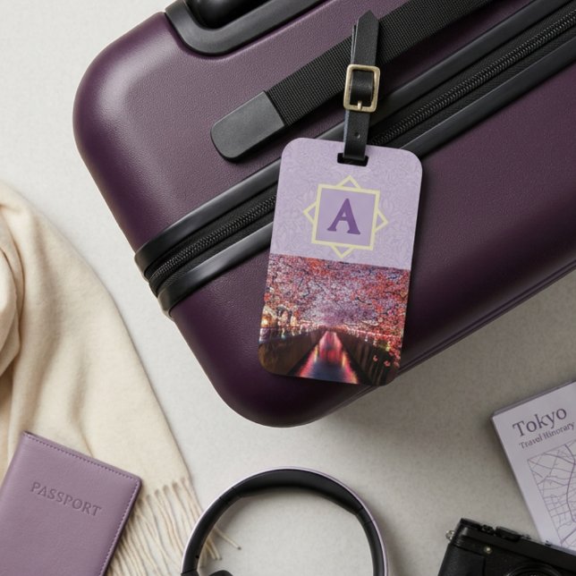 Anpassade fotpresenter för 21-åriga kvinnliga Viol Bagagebricka (Custom Photo Gifts for 21 Year Old Female Violet Luggage Tag)