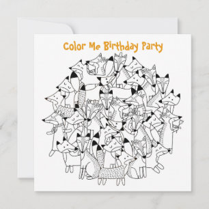 *~* Anpassade FOXY FOXES FÄRG ME Birthday Inbjudningar