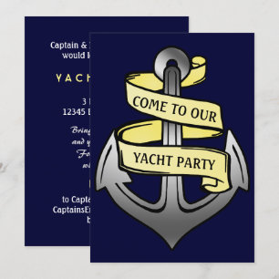Anpassade Frakt Anchor Yacht Party Inbjudningar