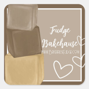 Anpassade Fudge Business Stickers Fyrkantigt Klistermärke