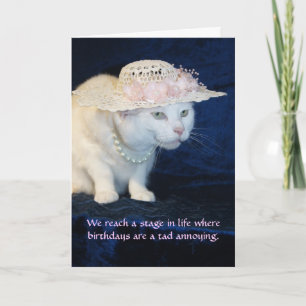 Anpassade Funny Cat Birthday for Older Woman Kort
