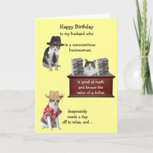 Anpassade Funny Cat Male Birthday Kort