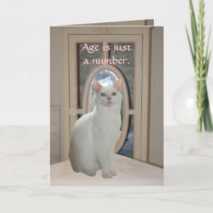 Anpassade Funny Cat Tittar i Spegel Kort