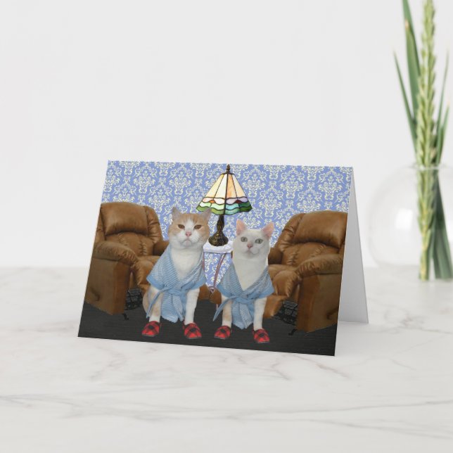 Anpassade Funny Cats-årsdag Kort (Framsida)