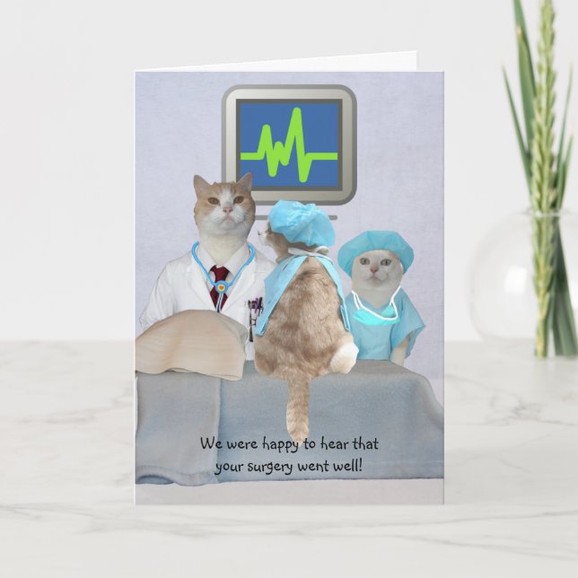 Anpassade Funny Cats/Kattunge Get well Kort (Framsida)