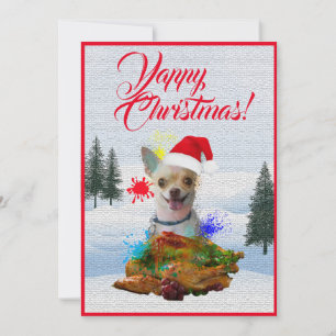 Anpassade Funny Chihuahua Hund Yappy Julafton Card Meddelande