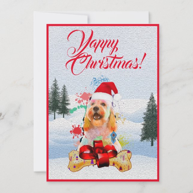 Anpassade Funny Cockapoo Hund Yappy Julafton Card Meddelande (Framsida)