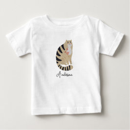 Anpassade Funny Cute Smiling Cat Baby Bib T Shirt