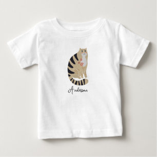 Anpassade Funny Cute Smiling Cat Baby Bib T Shirt