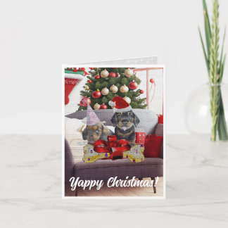 Anpassade Funny Dachshund Hund Yappy jul Kort