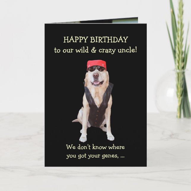 Anpassade Funny Dogs Rebel Male Birthday Kort (Framsida)