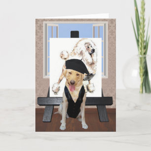 Anpassade Funny Fransk Birthday med Lab Kort