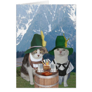 Anpassade Funny German Cats/Kattunge för make/maka Hälsningskort