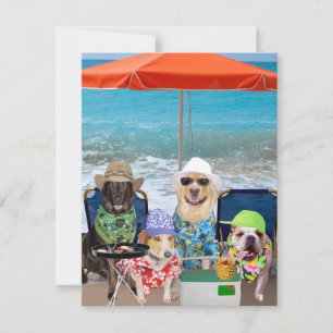 Anpassade Funny Hund Inbjudan Day vid Beach