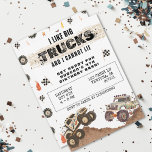 Anpassade Funny Monster Lastbil Boys Birthday Inbjudningar<br><div class="desc">Jag tycker om stort lastbilar och kan inte ljuga! Det roliga anpassadet monster lastbil födelsedagsfest inbjudan är perfekt för vilken bas som helst! Checka ut hela samlingen för att hitta matchande party-leveranser. Samlingstemat har stort lastbilar, däck, flammor, checkers och mycket annat, gjort i en bho neutralt vattenfärgsart stil parad med...</div>