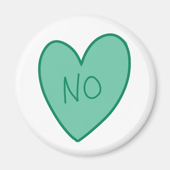 Anpassade Funny No Candy Heart Magnet (Framsidan)