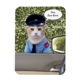 Anpassade Funny Officer Cat Magnet