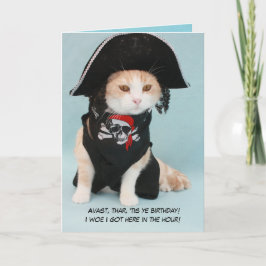 Anpassade Funny Pirat Cat Kort